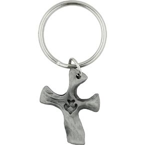 Pewter Cross Key Chain | Great Gift for New Drivers, Travelers, Teens and Adults | Unique Clinging Cross Design | Christian Accessory | Made in the USA