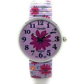Varsales Ladies Novelty Floral Flower Elegant Stretch Elastic Band Analog Quartz Fashion Watch in Saudi Arabia