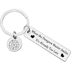 Xiahuyu Dungeons and Dragons Gifts Dungeon Master Gift DM Gift When The Dungeon Master Smiles It's Already Too Late Keychain RPG Gamer Gift DND Player Gift Dungeons Geek Gift DM Fans Gift