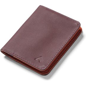 Allett Hybrid Card Wallet, Merlot | Leather, RFID Blocking, Vertical Layout | Minimalist, Bifold, Card Holder, Water Resistant, Thin, Front Pocket | Holds 3-10+ Cards, Cash | Made in the USA