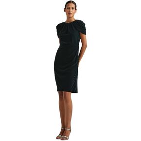 Lauren Ralph Lauren Women's Velvet Swag-Sleeve Cocktail Dress (Green, 4)