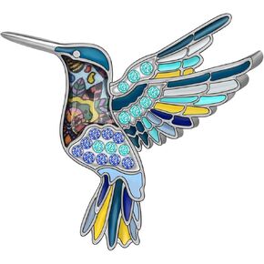 DOWAY Enamel Hummingbird Brooch Pins Bird Lapel Scarf Pins for Women Girls Gifts Bag Clothes Jewelry