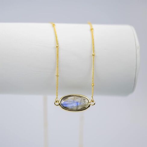 عقد بقلادة من الأحجار الكريمة الطبيعية من Angelstones، قلادات كريستال علاجية مطلية بالذهب عيار 14 قيراط للنساء in Saudi Arabia