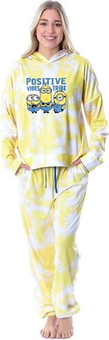 INTIMO Minions Positive Vibes Tie Dye Womens' Pajama Loungewear Hooded Jogger Set in Saudi Arabia