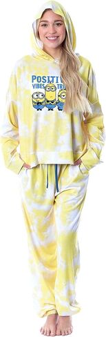 INTIMO Minions Positive Vibes Tie Dye Womens' Pajama Loungewear Hooded Jogger Set in Saudi Arabia