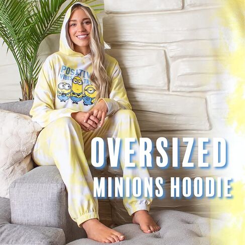 INTIMO Minions Positive Vibes Tie Dye Womens' Pajama Loungewear Hooded Jogger Set in Saudi Arabia