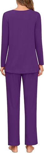 Anymeet Womens Pajama Set Long Sleeve 2 Piece Fall Ladies Sleepwear Soft Lounge Sets Comfy PJs With Pockets in Saudi Arabia