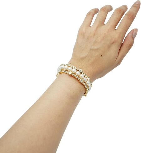 Multi-loop Alloy Rhinestone Bracelet Opening Adjustable Size Spiral Wrap Bangle Band for Women Girls in Saudi Arabia