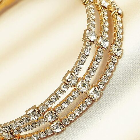 Multi-loop Alloy Rhinestone Bracelet Opening Adjustable Size Spiral Wrap Bangle Band for Women Girls in Saudi Arabia
