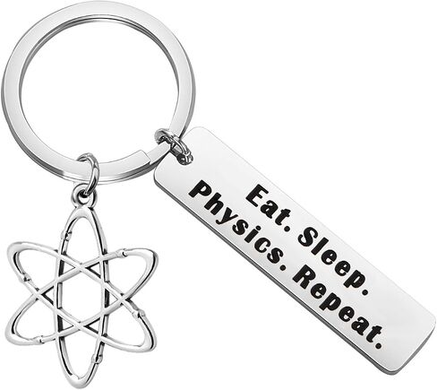 Funny Physicist Keychain Physics Lover Keychain Eat Sleep Physics Repeat Funny Physics Gift in Saudi Arabia
