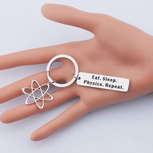 Funny Physicist Keychain Physics Lover Keychain Eat Sleep Physics Repeat Funny Physics Gift in Saudi Arabia