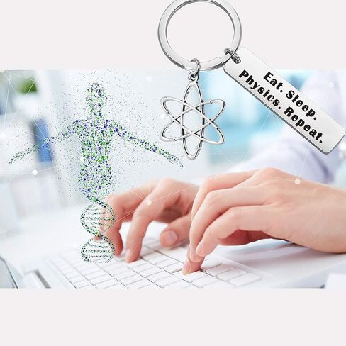 Funny Physicist Keychain Physics Lover Keychain Eat Sleep Physics Repeat Funny Physics Gift in Saudi Arabia