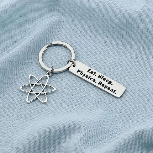 Funny Physicist Keychain Physics Lover Keychain Eat Sleep Physics Repeat Funny Physics Gift in Saudi Arabia
