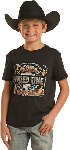 تي شيرت Rock & Roll Denim Dale Brisby Youth ذو رسومات سوداء in Kuwait