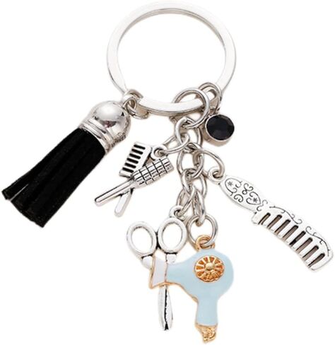 CHUU YUNG مشط مقص مجفف الشعر المفاتيح مع شرابة الماس الأسود سحر تصفيف الشعر مصفف الشعر هدية مجوهرات in Kuwait