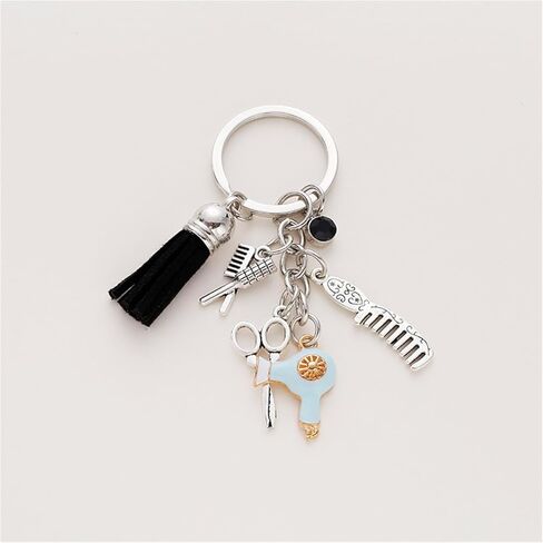 CHUU YUNG مشط مقص مجفف الشعر المفاتيح مع شرابة الماس الأسود سحر تصفيف الشعر مصفف الشعر هدية مجوهرات in Kuwait