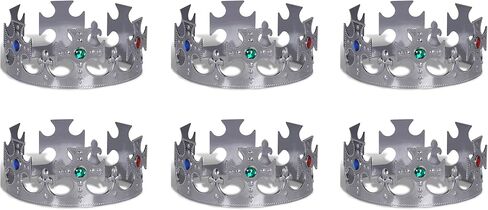 Beistle 60250-S 12-Pack Plastic Jeweled King's Crown, Silver in Saudi Arabia