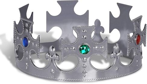 Beistle 60250-S 12-Pack Plastic Jeweled King's Crown, Silver in Saudi Arabia