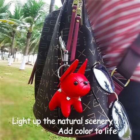 SWHJ Cute Puppy Car Keychain,Leather Handmade Bull Dog Key Chain Accessories,Best Fashion Gifts For Women-Kids-Friend. in Saudi Arabia