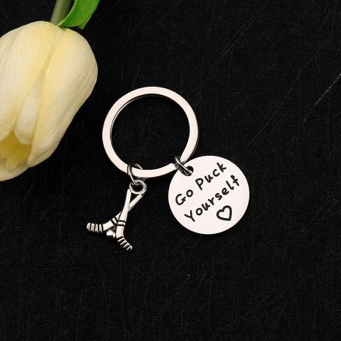 Zuo Bao Field Hockey Keychain Go Puck Yourself Hockey Sticks Charm Hockey Player Gift Hockey Fans Keyring in Saudi Arabia