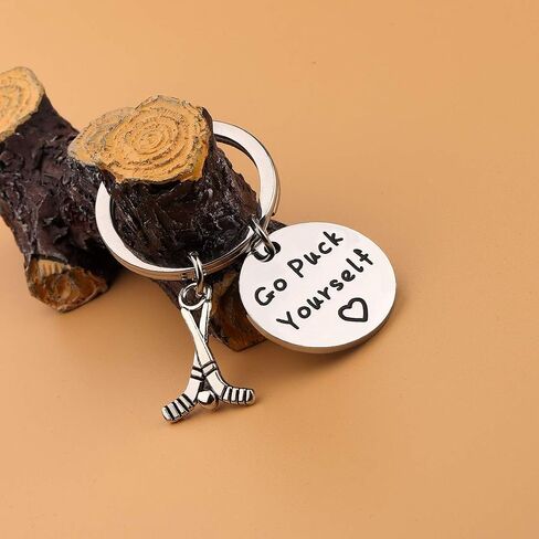 Zuo Bao Field Hockey Keychain Go Puck Yourself Hockey Sticks Charm Hockey Player Gift Hockey Fans Keyring in Saudi Arabia