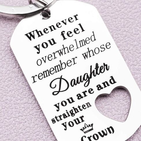 To My Daughter Gift Keychain from Mom Dad Whenever You Feel Overwhelmed in Saudi Arabia