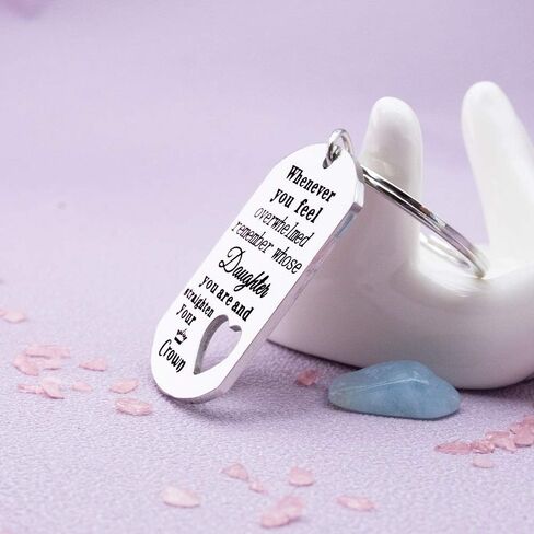 To My Daughter Gift Keychain from Mom Dad Whenever You Feel Overwhelmed in Saudi Arabia