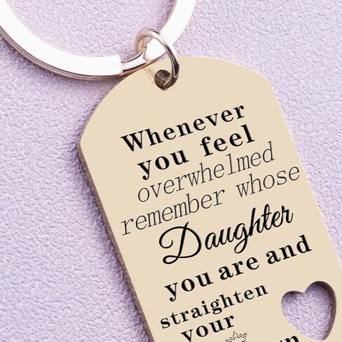 To My Daughter Gift Keychain from Mom Dad Whenever You Feel Overwhelmed in Kuwait