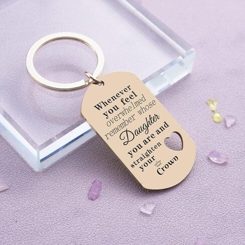 To My Daughter Gift Keychain from Mom Dad Whenever You Feel Overwhelmed in Kuwait