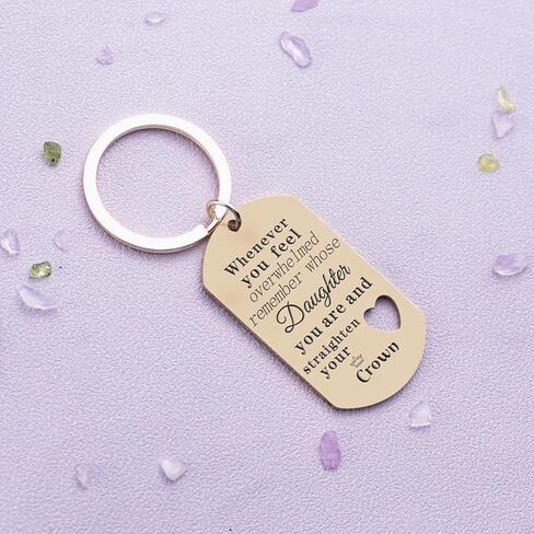 To My Daughter Gift Keychain from Mom Dad Whenever You Feel Overwhelmed in Kuwait