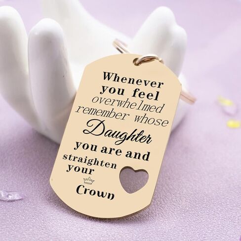 To My Daughter Gift Keychain from Mom Dad Whenever You Feel Overwhelmed in Kuwait