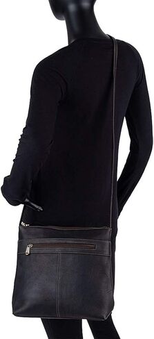 حقيبة كتف جلوريندا جلدية متعددة الأغراض بسحاب، 10.5 بوصة × 10 بوصة × 3.25 بوصة in Kuwait