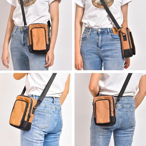 حقيبة كروس صغيرة متينة للاستخدام في الهواء الطلق مقاس 8 × 6 بوصات مع سحاب مقاوم للماء وحزام قابل للتعديل، هدايا رائعة in Kuwait