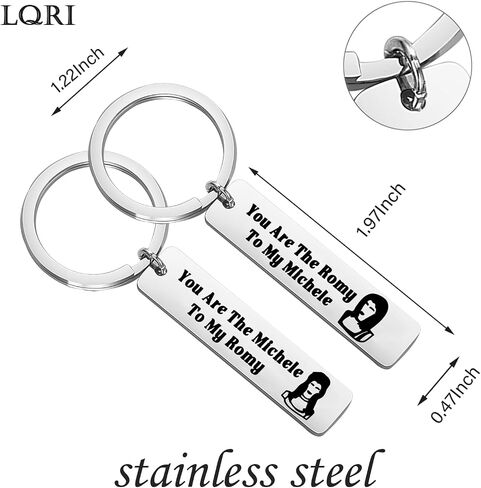 LQRI Best Friend Gift Keychain You Are The Romy To My Michele Keychain Set of 2 TV Show Lovers Gift in Saudi Arabia