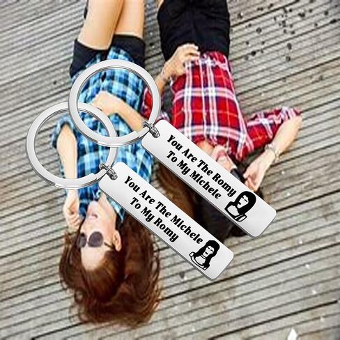 LQRI Best Friend Gift Keychain You Are The Romy To My Michele Keychain Set of 2 TV Show Lovers Gift in Saudi Arabia