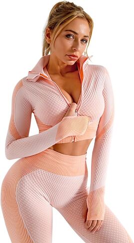 OHYOGA Women's Sports Jacket Slim Fit Running Jacket Long Sleeve Crop Top for Sports Yoga Running WJ026 in Saudi Arabia