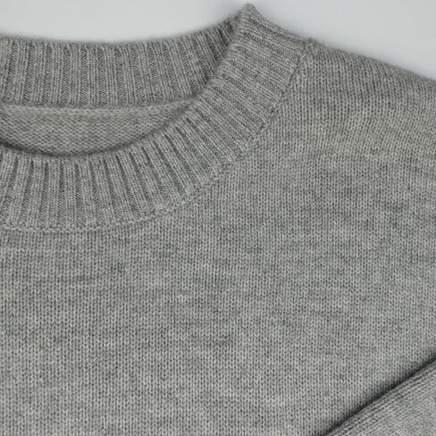 ستايت فيوجو سويتر صوف كشمير برقبة دائرية ضيقة بلوفر كبير الحجم للنساء بخياطة حرارية in Kuwait