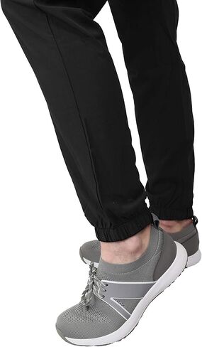 Green Town Scrubs for Women Scrub Set - Jogger Pant and V-Neck Top, 6 Pockets, Easy Care Uniforms-Black-X-Small Tall in Saudi Arabia