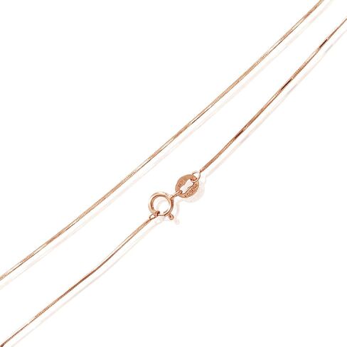 SEA OF ICE Sterling Silver 1mm Square Snake Chain Necklace For Women, Size 14" - 36" Italy in Saudi Arabia