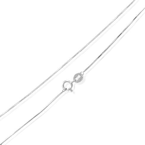 SEA OF ICE Sterling Silver 1mm Square Snake Chain Necklace For Women, Size 14" - 36" Italy in Saudi Arabia