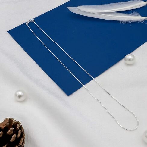 SEA OF ICE Sterling Silver 1mm Square Snake Chain Necklace For Women, Size 14" - 36" Italy in Saudi Arabia