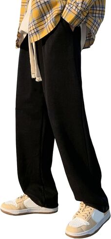 بنطال رياضي رجالي من Floerns بخصر مطاطي برباط وساق مستقيمة وفضفاضة مع جيوب in Kuwait