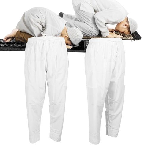 Men Muslim Pant Cotton Loosestyle Afghan Pants Men Muslim Arab Middle East Pants with Waist Elastic Band for Prayer in Saudi Arabia