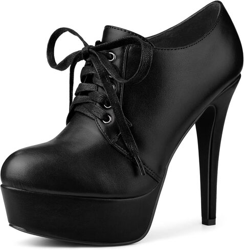 Allegra K Women's Platform Lace Up Round Toe Stiletto High Heel Ankle Booties in Saudi Arabia