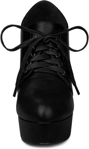 Allegra K Women's Platform Lace Up Round Toe Stiletto High Heel Ankle Booties in Saudi Arabia