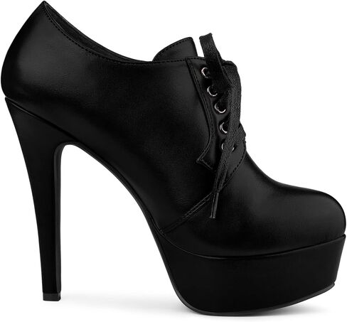 Allegra K Women's Platform Lace Up Round Toe Stiletto High Heel Ankle Booties in Saudi Arabia