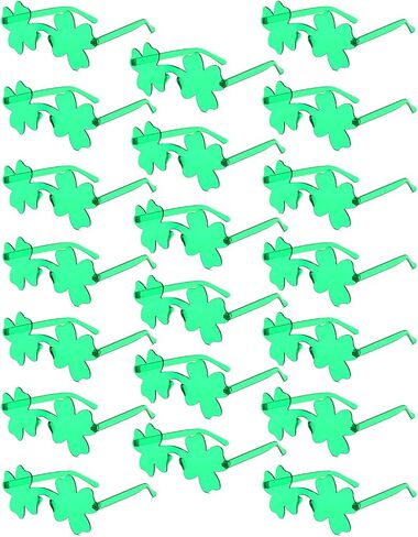 PARSUP 20 Pairs St. Patricks Day Glasses, Irish Green Four Leaf Shamrock Glasses Eyeglasses for Saint Patricks Day Party Props Favors, Saint Paddy Day Accessories in Saudi Arabia