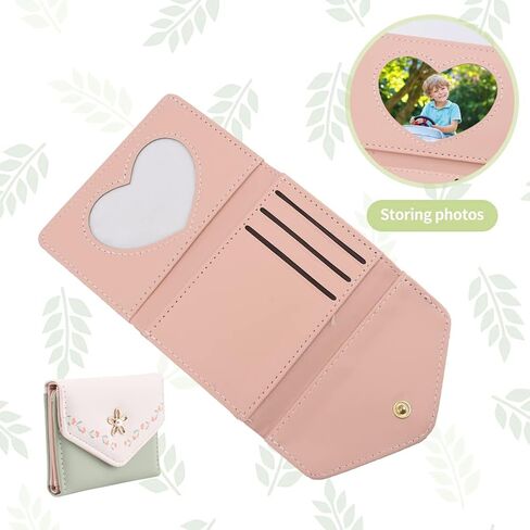 محفظة QOONESTL النسائية، قطعتان من جلد البولي يوريثان، محفظة جيب ثنائية الطي، محفظة لبطاقات الائتمان، حامل بطاقات للعملات المعدنية بزر كبس، محفظة صغيرة للنساء والفتيات (أصفر + أخضر فاتح، الحجم: 11 × 1.5 × 8 سم) in Kuwait