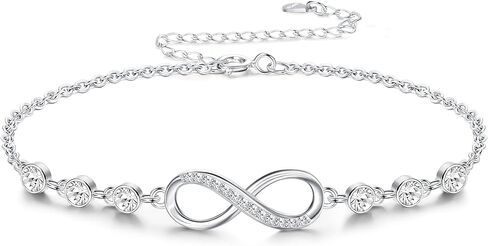 Sllaiss سوار إنفينيتي للنساء 925 من الفضة الإسترليني قابل للتعديل تشيكوسلوفاكيا لا نهاية لها الحب سحر سوار عيد الميلاد عيد ميلاد مجوهرات هدية لها in Kuwait