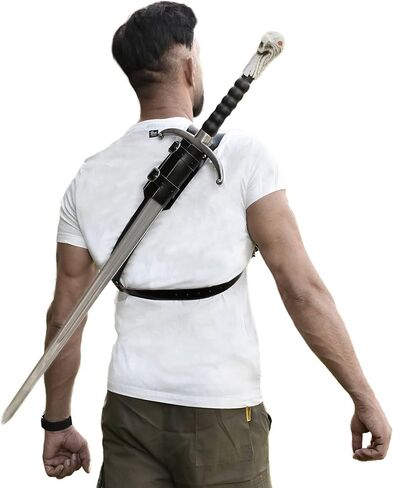Medieval Authantic Leather Back Sword Shoulder Frog - Adjustable Sheath Holster Renaissance Warrior Costume Accessory in Saudi Arabia